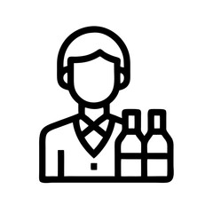 Bartender with Bottles Service Icon Design