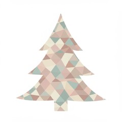 Obraz premium Abstract Pastel Geometric Christmas Tree Design
