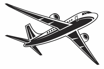 airplane sihouette black vector