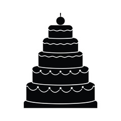 Wedding Cake Celebration Vector Silhouette