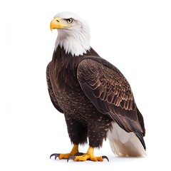 Obraz premium Majestic Bald Eagle Isolated on White Background Wildlife