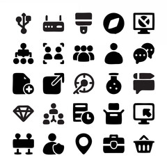 User Interface Glyph Icons Ve...