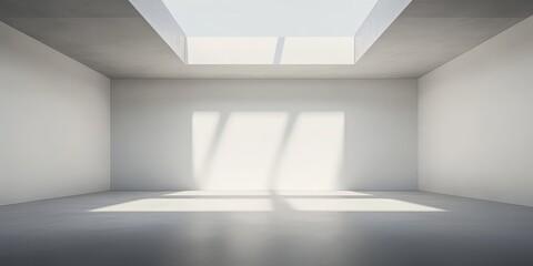 Fototapeta premium Empty Room with Skylights and Concrete Floor
