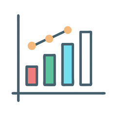 Bar Chart with Statistics Data Icon Design