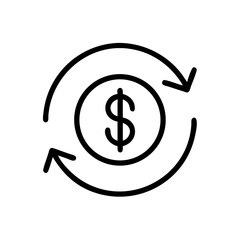 Dollar Currency Reloading Exchange Icon Design