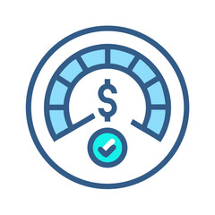 Speedometer Financial Status Measurement Icon Design