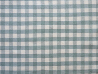 Mint color, medium-sized check cotton fabric