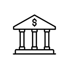 Bank Building with Dollar Symbol Icon Design