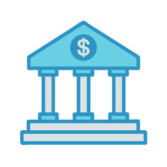 Bank Building with Dollar Symbol Icon Design