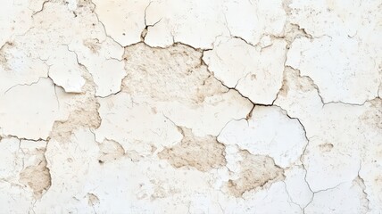 Obraz premium Weathered Off White Wall With Peeling And Cracked Paint Texture