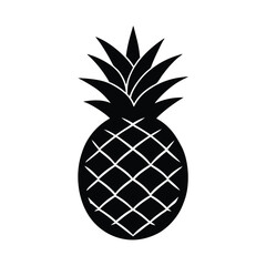 Obraz premium Pineapple Tropical Trendy Vector Silhouette