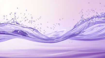 Purple Water Splash with Bubbles