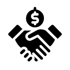 Financial Handshake Agreement Partnership Icon Design