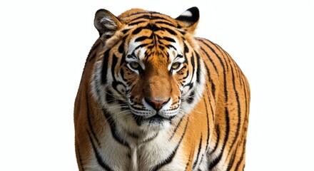 Fototapeta premium Standing Tiger Portrait with Striking Orange and Black Stripes