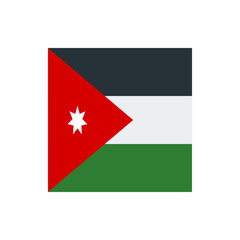 Illustration of the national flag of jordan with black white green and red colors and a white star shape
