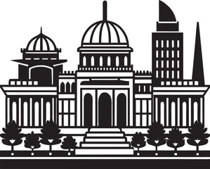 Minimalist city skyline design showing a beautiful urban landscape. Ideal for prints, branding, websites, and commercial projects.