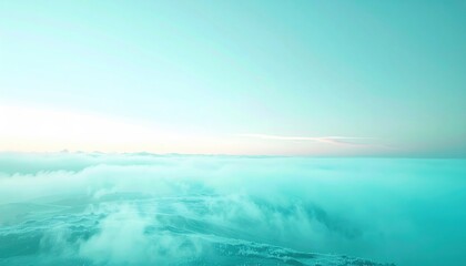 Obraz premium Serene sunrise over cloudy horizon nature landscape aerial view peaceful environment tranquility concept