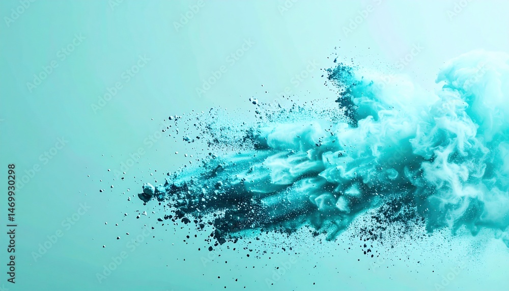 Poster dynamic explosion of colorful smoke abstract art digital design studio environment high angle view c