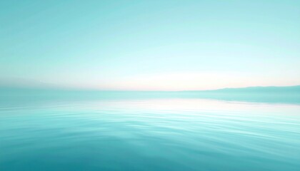 Obraz premium Serene ocean reflection at sunrise tranquil seascape aerial view calm waters nature's beauty