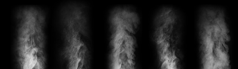 Abstract smoke texture over black background. Fog in the darkness.