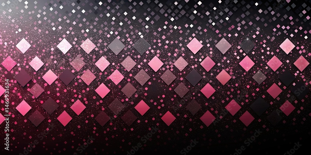 Poster Abstract Pink and Black Diamond Pattern Background with Subtle Sparkle and Texture