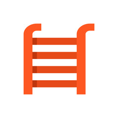 Illustration of a simple orange ladder with four rungs against a white background in a flat design style