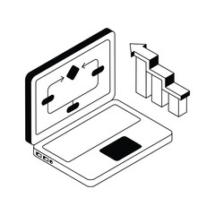Grab this amazing isometric icon showing business workflow