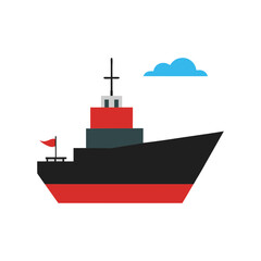 Obraz premium Coal Ship Vector Illustration for Industrial and Marine Design