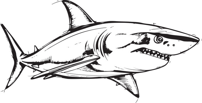 shark vector hand draw eps file