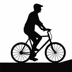 Obraz premium silhouette of a man riding a bike
