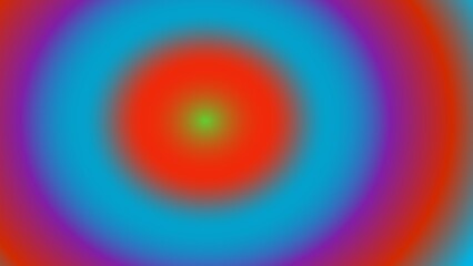 Concentric circles of vibrant, gradient colors; red, orange, blue, purple