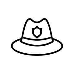 Detective Hat with Badge Icon Design