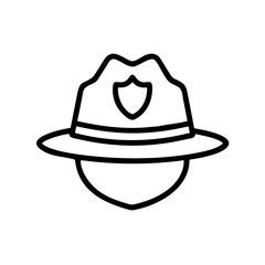 Detective Hat with Badge Icon Design