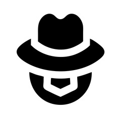 Detective Hat with Badge Icon Design