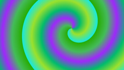 Hypnotic swirling gradient in vibrant greens, yellows, and purples