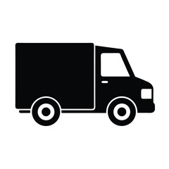 Delivery Truck Logistics Vector Silhouette