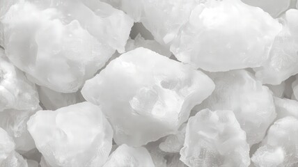 White Ice Chunks Close Up Texture Background
