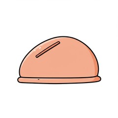 Orange Dome Shape Illustration on White Background