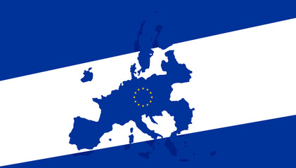 Fototapeta premium smooth simplified map outline silhouette of the European Union, EU background creative abstract 