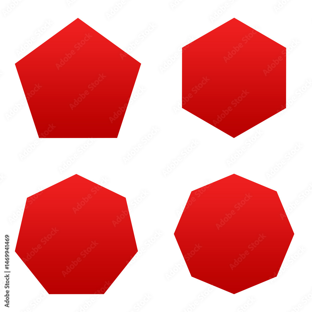 Poster basic shape red design set template png file