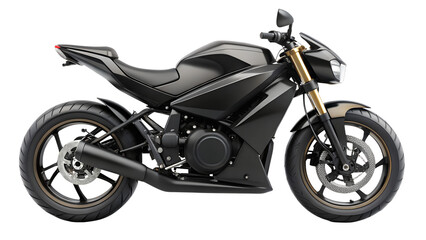 Obraz premium A Black motorcycle isolated on transparent background 