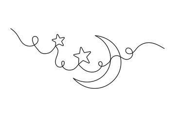 Star icon continuous one line drawing