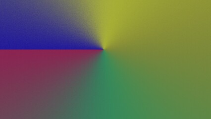 Abstract gradient artwork featuring blue, purple, green, and yellow hues converging at a central point