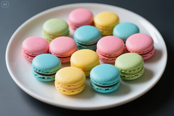 Obraz premium colorful macaroons on a plate