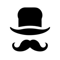 Vintage Hat and Mustache Icon Design