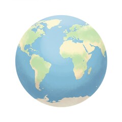 Naklejka premium Pastel Globe Illustration World Map