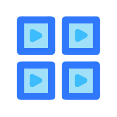 Video Thumbnail Grid Icon Design
