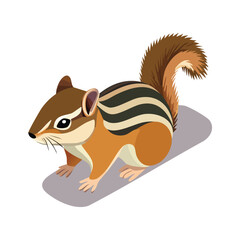 Chipmunk Vector Illustration with Flat Design, Clean Line Art, and Modern Minimalist AestheticArt.