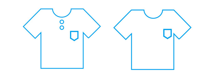 T-shirt size vector icon set in black color isolated on a white background. Clothing size label or tag. From xs to xxl. T-shart icon collection. Flat style. Vector illustration.