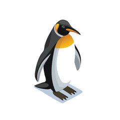 Fototapeta premium King Penguin Vector Illustration with Flat Design, Clean Line Art, and Modern Minimalist AestheticArt.